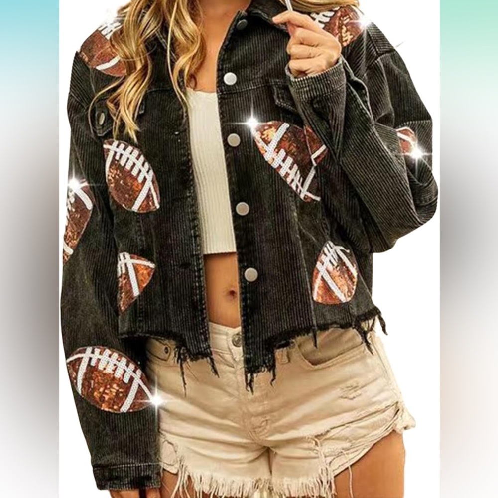 Football Sequin corduroy Jacket